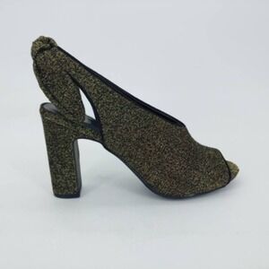 Dolce By Mojo Moxy Shoes Womens Plum Gold 9.5 Slingback Pumps Peep Toe High Heel